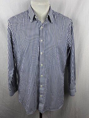 Proper Cloth 17 33 Stanton Navy Bengal Stripe 120s Broadcloth Dress Shirt